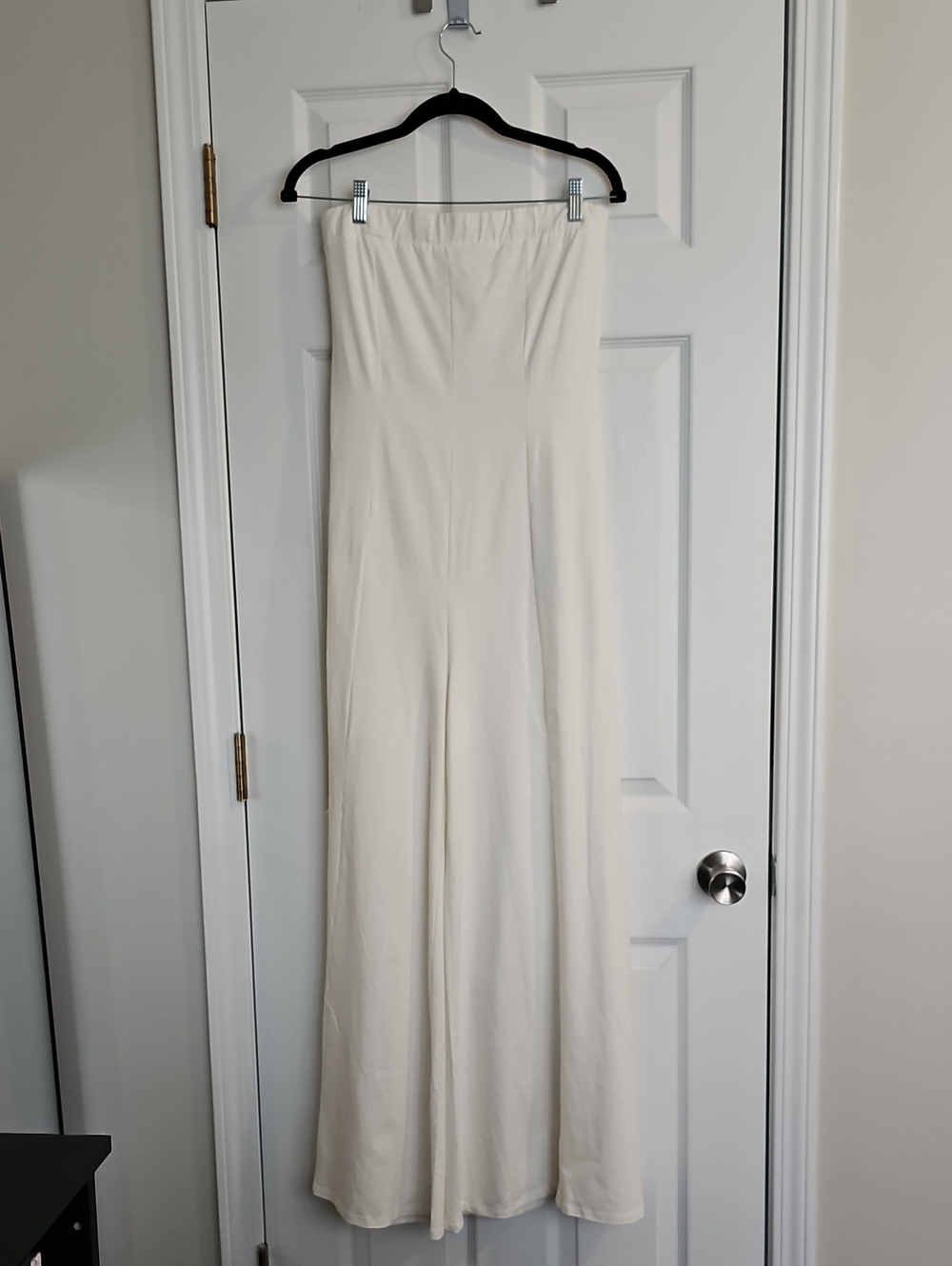 HYFVE Cream Wide-Leg Strapless Jumpsuit
